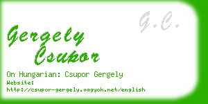 gergely csupor business card